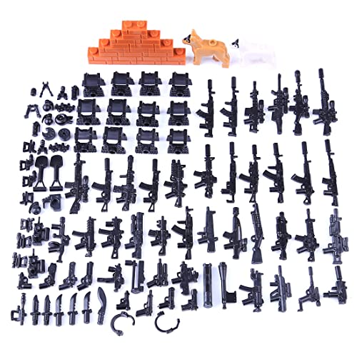 Purfresh Militär Waffen Set Bausatz für WW2 Soldaten Polizei, Custom Waffen Set Modular Militärische Waffe Klemmbausteine von Purfresh