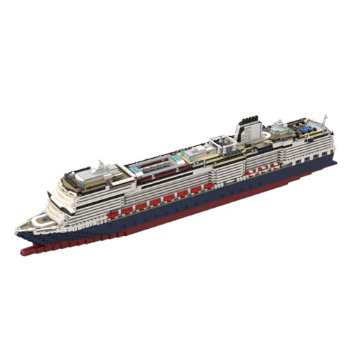 Purfresh Schiff MS Koningsdam Kreuzfahrtschiff Bausteine, 3661 Teile 1:400 Schiff Spielzeug Modellbausatz, Kompatibel mit 10294-bru_bri_mocs- MOC-175052 von Purfresh