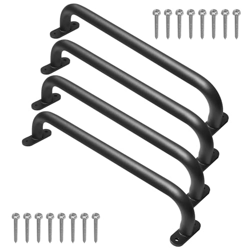 Purife 4 Stück 43,2 cm schwarze Metall-Sicherheitsgriffe für Spielplatz, Schaukelzubehör, Kindergriffe, Affenstange für Spielhaus, Baumhaus, Zimmer von Purife