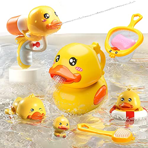 Badewannenspielzeug ab 1 2 3 Jahr, Purphy Badespielzeug ,Badewannen Spielzeug Rubber Duck Wasserspielzeug Kinder Geschenke für Baby Kinder Kleinkind von Purphy