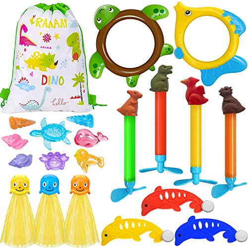 21 Stück Pool Spielzeug,Wasserspielzeug Kinder Outdoor Tauchspielzeug mit Tauchringe für Kinder, Edelsteine, Tauchstäbe, Delfinespielzeug, Oktopus, Schwimmbad Spielzeug Jungen Mädchen mit Tragetasche 21 Stück Pool Spielzeug,Wasserspielzeug Kinder Outdoor Tauchspielzeug mit Tauchringe für Kinder, Edelsteine, Tauchstäbe, Delfinespielzeug, Oktopus, Schwimmbad Spielzeug Jungen Mädchen mit Tragetasche von Purphy
