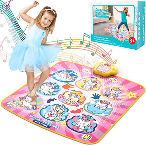 Purpledi Tanzmatte Spielzeug für Kinder, Musik-Tanz-Spielmatte mit LED-Lichtern für Mädchen Jungen Alter 3 4 5 6 7 8+ Jahre, Musikmatte mit Herausforderung Modi LED Anzeige Integrierter Musik von Purpledi