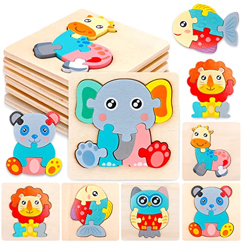 Purpledi Holzspielzeug Puzzle Montessori Spielzeug - 6 Pcs Kinder Holzpuzzle Montessori Tierpuzzle Geschenk, Lernspielzeug Pädagogisches Spielzeug Geschenk für Kinder Ab 1 2 3 Jahre von Purpledi