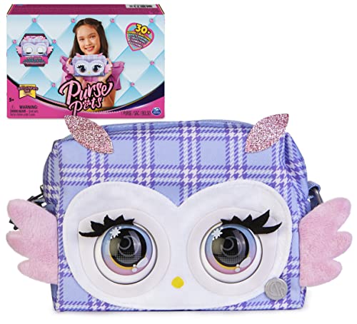 Purse Pets, Print Perfect Hoot Couture Owl, interaktive Stofftier-Handtasche mit über 30 Geräuschen und Reaktionen, Kinderspielzeug für Mädchen von Purse Pets