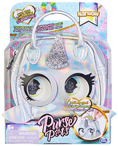 Micro Purse Pets Narwal Mini-Täschchen - mit rollenden Augen, am Henkel zu tragen oder zum Anhängen, ab 5 Jahren von Purse Pets