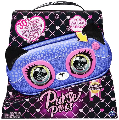 Purse Pets Savannah Spotlight Bauchtasche für Kinder - interaktive Cross Body Bag mit mehr als 30 Lichteffekten, Geräuschen, Reaktionen und Musik, Kindertasche und Spielzeug in einem, ab 5 Jahren von Purse Pets