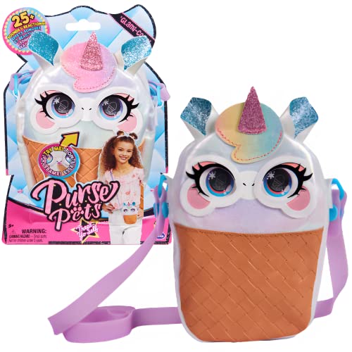 Purse Pets Tasche Einhorn Glami-Corn mit 25+ Geräusche und Reaktionen – Wird mit interaktiven Funktionen, Augenblinzeln und Musik lebendig von Purse Pets