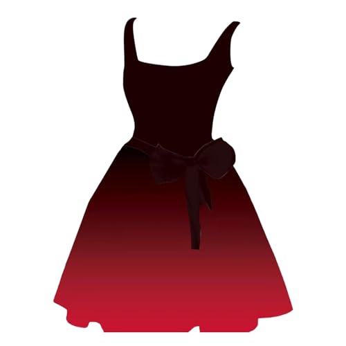 Pursuit-W Halloween Kostüm Damen Kleid mit Blutigem Aufdruck Mittelalter Kleider Lässig Party Cocktailkleid Ärmelloser Sexy Gothic Kostüm Rundhal Halloween-Kostüm Festkleid Damenkleid (03-Red, XXL) von Pursuit-W