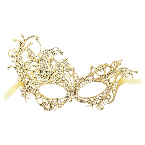 Venezianische Maske Damen Maskenball Maskerade Maske Karneval Masken Abschlussball Augenmaske Set Kostüm Party Supplies für Karneval Paare Jubiläum Festival Party Halloween (01-Gold, One Size) von Pursuit-W