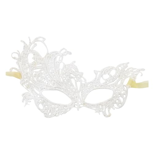 Venezianische Maske Damen Maskenball Maskerade Maske Karneval Masken Abschlussball Augenmaske Set Kostüm Party Supplies für Karneval Paare Jubiläum Festival Party Halloween (01-White, One Size) von Pursuit-W