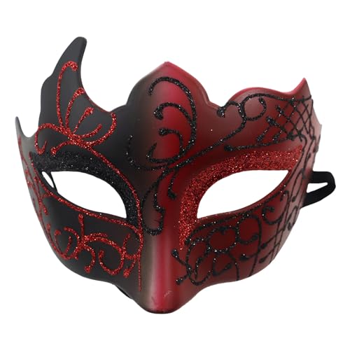Venezianische Maske Damen Maskenball Maskerade Maske Karneval Masken Abschlussball Augenmaske Set Kostüm Party Supplies für Karneval Paare Jubiläum Festival Party Halloween (02-Wine, One Size) von Pursuit-W