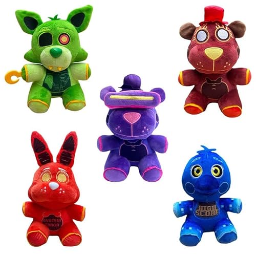 5Pcs/Set FNAF Plüsch, Five Nights at Game 5Pcs 7 Zoll Security Breach Plushies Toy for Kids and Game Fans Gift von Puruuige