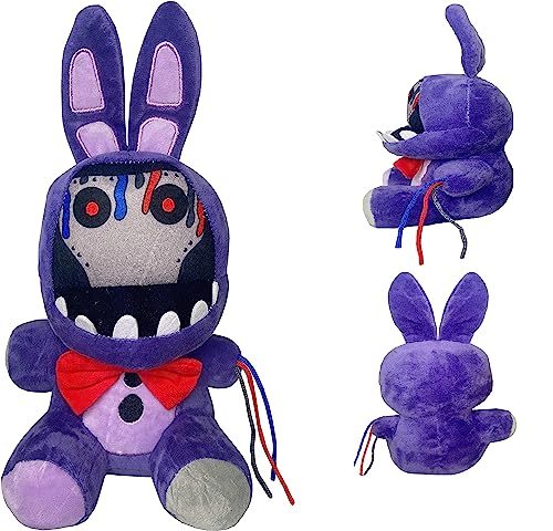 FNAF Withered Purple Bunny Plüschspielzeug, 8 Zoll große FNAF Security Breach Bonnie Puppe Sammelspielzeug für Kinderfans (Withered Purple Bunny) von Puruuige