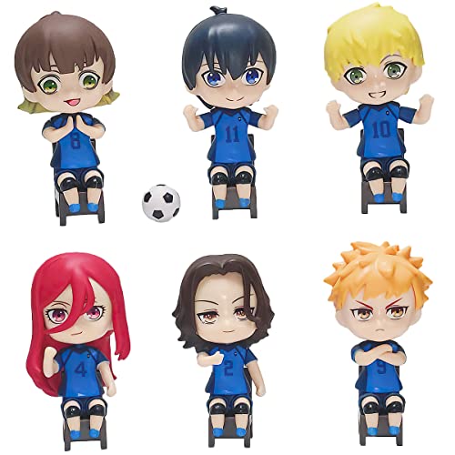 Puruuige Blue Lock Figuren, 9,4 cm Anime Cartoon Charaktere Statue Sammlerstücke Modellfigur Spielzeug Ornamente für Fans Sammlung Geschenke (6 Stück) von Puruuige