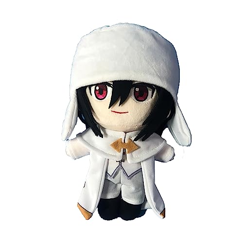 Puruuige Bungo Stray Dogs Plüschkissen, Anime-Charaktere, Fyodor Dostoyevsky (weiß), Anime-Cartoon, niedliches Wurfkissen, Plüsch, weich für Fans, 20 cm von Puruuige