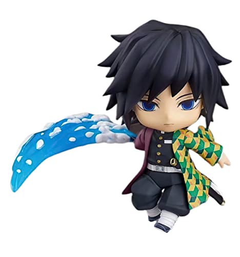 Puruuige Ghost Slayer Q-Version Clayman, 10,2 cm Tomioka Giyuu Figur, PVC, Wechselbares Gesicht, Bewegliche Statue, Ornamente von Puruuige