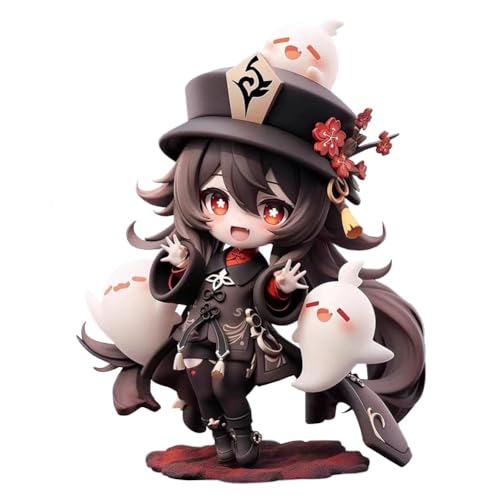 Puruuige Hu Tao Figur Modell 16 cm Spielcharakter Hu Tao Q Version Figur Statue Niedliches Mädchen Figur Sammlerstück Skulptur Dekoration Geschenk von Puruuige