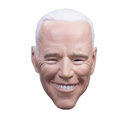 Puruuige Joe Biden Maske Smile Old Man Celebrity Cosplay Maske Realistische Old Man Kopfbedeckung Halloween Kostüm, 6 3/4-7 5/8 von Puruuige