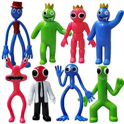 Rainbow Friends Figur, 8 Stück, beliebte Spiel-Cartoon-Figuren, Statue, Sammlerstücke, Modellfigur, Ornamente, 8,9–11,4 cm für Spiele-Fans von Puruuige