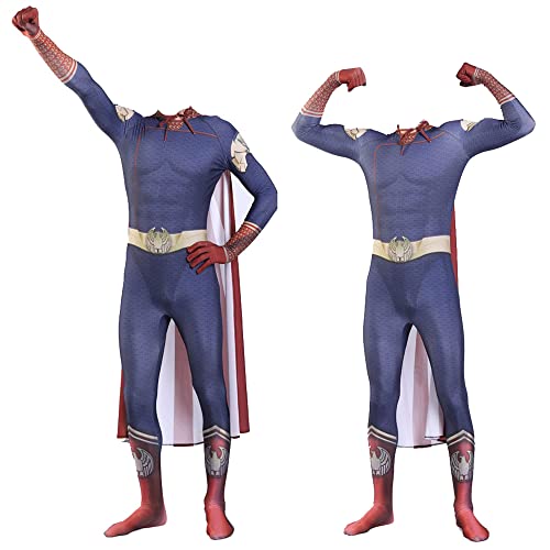 Puruuige The Boys Cosplay Kostüm Set Homelander Cosplay Outfits Set Cartoon Jumpsuit Bodysuits für Kinder Erwachsene, 180-190CM von Puruuige