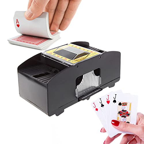 Kartenmischer, Automatische Poker Kartenmischmaschine 2 Deck, Kartenmischer Elektrische Mischmaschine für Home Party Club Poker Spiel, Karten Spielen Werkzeug Zubehör von puseky