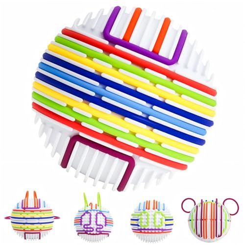 PushGoGo Sensorischer Aktivitätsball, sensorisches Aktivitätsbrett, 3D-DIY-Upgrade, Fidget-Spielzeug zur Beruhigung, Stress, Angst, ADHS und Autismus, Kinder ab 3 Jahren und Erwachsene, mit 16 Saiten von PushGoGo