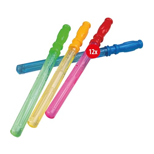 PUSTEFIX Bubble Schwert x 12 I Seifenblasen Kinder Set in 4 Farben I Mit Seifenblasen Flüssigkeit 180 ml I Spiel und Spaß mit besonders großen Bubbles von Pustefix