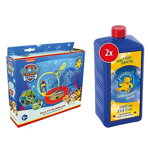 PUSTEFIX Multi-Bubbler PAW Patrol 250ml I Seifenblasen Kinder Set mit 2 Ringen für Kindergeburtstag UVM. I Große Seifenblasen + 2X Seifenblasen Nachfüllflasche Maxi 1L PUSTEFIX Multi-Bubbler PAW Patrol 250ml I Seifenblasen Kinder Set mit 2 Ringen für Kindergeburtstag UVM. I Große Seifenblasen + 2X Seifenblasen Nachfüllflasche Maxi 1L von Pustefix