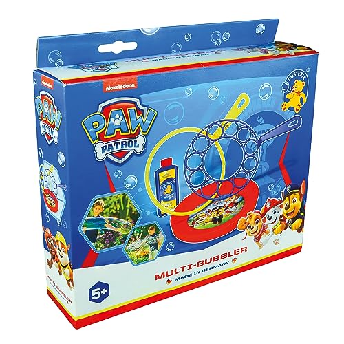 PUSTEFIX Multi-Bubbler PAW Patrol 250ml I Seifenblasen Kinder Set mit 2 Ringen für Hochzeit, Kindergeburtstag UVM. I Große Seifenblasen für Kinder von Pustefix