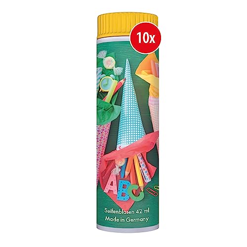 PUSTEFIX Seifenblasen Set I 10 x Klassik 42ml Schultüte I Bunte Herz Bubbles Made in Germany I Seifenblasen für Hochzeit, Kindergeburtstag, Standesamt, Polterabend I 10 x 42 ml Vorteilspack PUSTEFIX Seifenblasen Set I 10 x Klassik 42ml Schultüte I Bunte Herz Bubbles Made in Germany I Seifenblasen für Hochzeit, Kindergeburtstag, Standesamt, Polterabend I 10 x 42 ml Vorteilspack von Pustefix