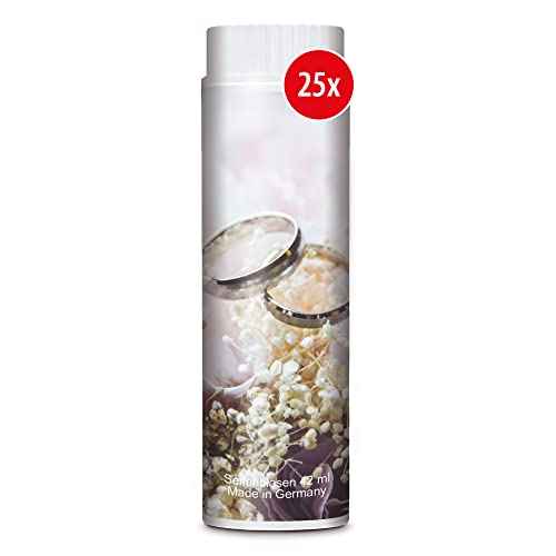 PUSTEFIX Seifenblasen Set I 25 x Klassik 42ml Hochzeit Ringe I Bunte Hochzeits-Bubbles Made in Germany I Seifenblasen für Hochzeit, Standesamt, Polterabend, Kinder-Geburtstag I 25 x 42 ml Vorteilspack von Pustefix