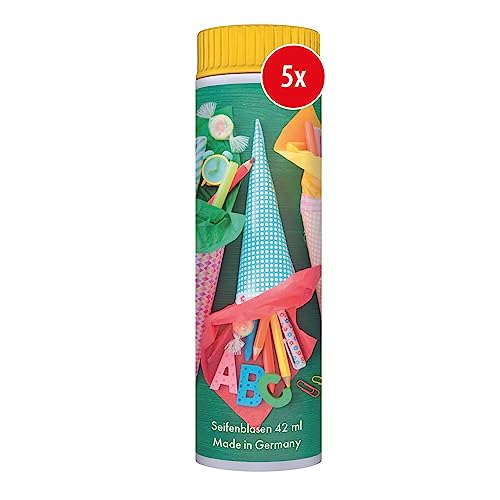 PUSTEFIX Seifenblasen Set I 5 x Klassik 42ml Schultüte I Bunte Herz Bubbles Made in Germany I Seifenblasen für Hochzeit, Kindergeburtstag, Standesamt, Polterabend I 5 x 42 ml Vorteilspack PUSTEFIX Seifenblasen Set I 5 x Klassik 42ml Schultüte I Bunte Herz Bubbles Made in Germany I Seifenblasen für Hochzeit, Kindergeburtstag, Standesamt, Polterabend I 5 x 42 ml Vorteilspack von Pustefix