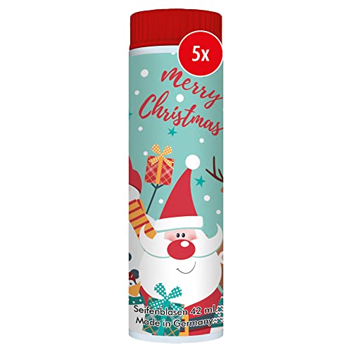 PUSTEFIX Seifenblasen Set I 5 x Klassik 42ml Xmas Party I Bubbles Made in Germany I Party Seifenblasen für Kinder-Geburtstag, Hochzeit, Standesamt, Polterabend I 5 x 42 ml Vorteilspack von Pustefix