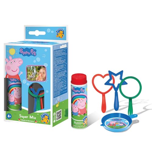 PUSTEFIX Super-Mix Peppa Pig I Seifenblasen Kinder Set I 70ml Seifenblasen Flüssigkeit I Bunte Bubbles für Hochzeit, Kindergeburtstag, Polterabend & Party PUSTEFIX Super-Mix Peppa Pig I Seifenblasen Kinder Set I 70ml Seifenblasen Flüssigkeit I Bunte Bubbles für Hochzeit, Kindergeburtstag, Polterabend & Party von Pustefix