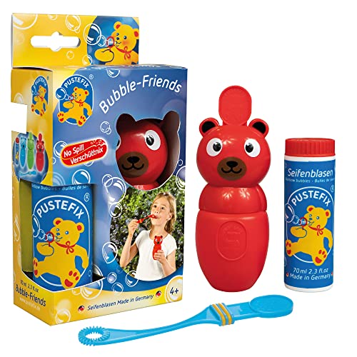 PUSTEFIX Bubble-Friends Bär I 70 ml Seifenblasenwasser I Bubbles Made in Germany I Seifenblasen Spielzeug für Kindergeburtstag, Polterabend, Sommerparty & als Gastgeschenk I Spaß für Kleinkinder von Pustefix