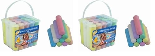 Pustefix MALEFIX Straßenmalkreide 40er Packung I Malkreide für Kinder und Erwachsene I Vielfalt an Farben I Leuchtend und Kräftig I Wasserlösliche und hochwertige Kreide I für Straße u. Hof von Pustefix