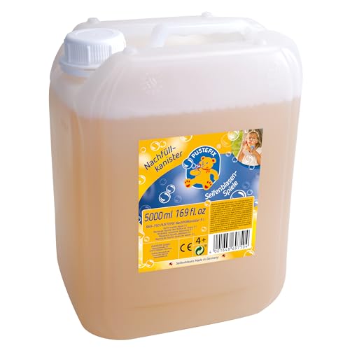 PUSTEFIX - 420869750 Nachfüllkanister I 5 l Seifenblasenflüssigkeit I Bunte Bubbles I Seifenblasen für Hochzeit, Kindergeburtstag, Sommerfest I Bunte Seifenblasen für Kinder & Erwachsene von Pustefix
