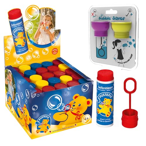 Pustefix Seifenblasen Set I 1 x 25 Klassik 42ml + 2er Pack Bubble Saver I Bunte Rainbow Bubbles Made in Germany I Seifenblasen für Hochzeit, Kindergeburtstag, Standesamt, Polterabend Pustefix Seifenblasen Set I 1 x 25 Klassik 42ml + 2er Pack Bubble Saver I Bunte Rainbow Bubbles Made in Germany I Seifenblasen für Hochzeit, Kindergeburtstag, Standesamt, Polterabend von Pustefix