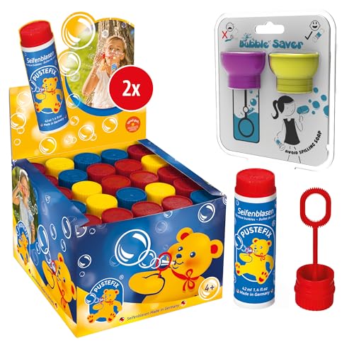Pustefix Seifenblasen Set I 1 x 50 Klassik 42ml + 2er Pack Bubble Saver I Bunte Rainbow Bubbles Made in Germany I Seifenblasen für Hochzeit, Kindergeburtstag, Standesamt, Polterabend Pustefix Seifenblasen Set I 1 x 50 Klassik 42ml + 2er Pack Bubble Saver I Bunte Rainbow Bubbles Made in Germany I Seifenblasen für Hochzeit, Kindergeburtstag, Standesamt, Polterabend von Pustefix