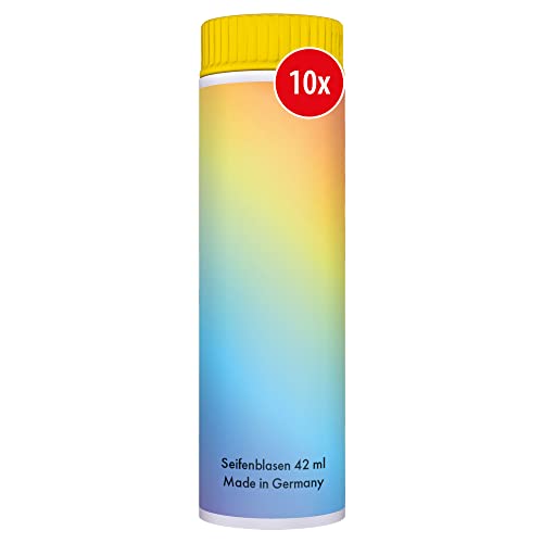 PUSTEFIX Seifenblasen Set I 10 x Klassik 42ml Regenbogen I Bubbles Made in Germany I Party Seifenblasen für Kinder-Geburtstag, Hochzeit, Standesamt, Polterabend I 10 x 42 ml Vorteilspack von Pustefix