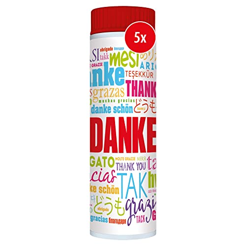 PUSTEFIX Seifenblasen Set I 5 x Klassik 42ml Danke Bubbles I Bubbles Made in Germany I Party Seifenblasen für Kinder-Geburtstag, Hochzeit, Standesamt, Polterabend I 5 x 42 ml Vorteilspack PUSTEFIX Seifenblasen Set I 5 x Klassik 42ml Danke Bubbles I Bubbles Made in Germany I Party Seifenblasen für Kinder-Geburtstag, Hochzeit, Standesamt, Polterabend I 5 x 42 ml Vorteilspack von Pustefix