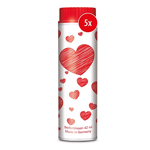 PUSTEFIX Seifenblasen Set I 5 x Klassik 42ml Valentinstag Herzen I Bunte Herz Bubbles Made in Germany I Seifenblasen für Hochzeit, Kindergeburtstag, Standesamt, Polterabend I 5 x 42 ml Vorteilspack PUSTEFIX Seifenblasen Set I 5 x Klassik 42ml Valentinstag Herzen I Bunte Herz Bubbles Made in Germany I Seifenblasen für Hochzeit, Kindergeburtstag, Standesamt, Polterabend I 5 x 42 ml Vorteilspack von Pustefix