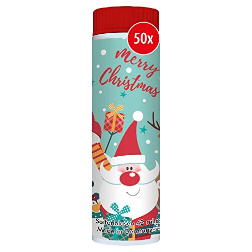 PUSTEFIX Seifenblasen Set I 50 x Klassik 42ml Xmas Party I Bubbles Made in Germany I Party Seifenblasen für Kinder-Geburtstag, Hochzeit, Standesamt, Polterabend I 50 x 42 ml Vorteilspack von Pustefix