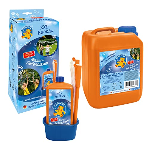 PUSTEFIX XXL-Bubbles + XXL Bubbles Nachfüllkanister 2,5 Liter I Seifenblasenwasser und Zubehör I Bunte Bubbles Made in Germany I Für Hochzeit, Kindergeburtstag, Standesamt I Riesen-Seifenblasen PUSTEFIX XXL-Bubbles + XXL Bubbles Nachfüllkanister 2,5 Liter I Seifenblasenwasser und Zubehör I Bunte Bubbles Made in Germany I Für Hochzeit, Kindergeburtstag, Standesamt I Riesen-Seifenblasen von Pustefix
