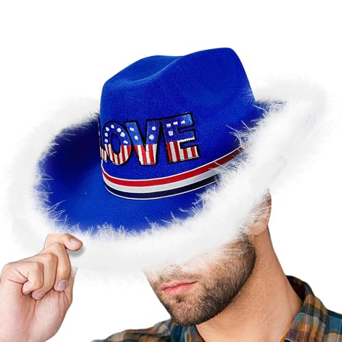 Puwaiio Cowgirl Hut, Cowboyhut Männer | Westhut mit Federn und Drawtring - Dress -up Accessoires für Weihnachten, Halloween, patriotischer Tag, Maskerade Puwaiio Cowgirl Hut, Cowboyhut Männer | Westhut mit Federn und Drawtring - Dress -up Accessoires für Weihnachten, Halloween, patriotischer Tag, Maskerade von Puwaiio