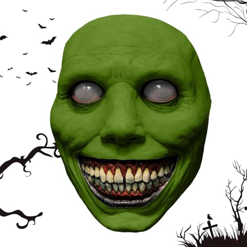 Puwaiio Gruselige Maske | Atmungsaktive gruselige Halloween-Maske mit lächelndem Dämon,Gruselige Halloween-Maske für Horror-Geist-Teufel-Zombie-Cosplay-Kostüm-Party-Requisiten Puwaiio Gruselige Maske | Atmungsaktive gruselige Halloween-Maske mit lächelndem Dämon,Gruselige Halloween-Maske für Horror-Geist-Teufel-Zombie-Cosplay-Kostüm-Party-Requisiten von Puwaiio