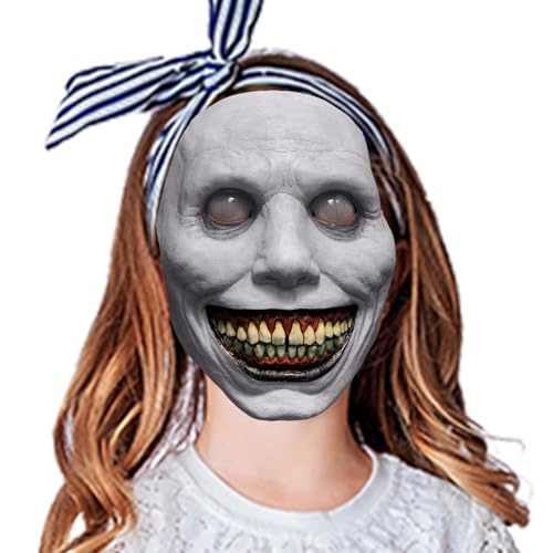 Puwaiio Gruselige Maske | Atmungsaktive gruselige Halloween-Maske mit lächelndem Dämon | Halloween Gruseliges Horror-Geist-Teufel-Zombie-Cosplay-Kostüm, Maske, Party-Requisiten für Damen und Herren Puwaiio Gruselige Maske | Atmungsaktive gruselige Halloween-Maske mit lächelndem Dämon | Halloween Gruseliges Horror-Geist-Teufel-Zombie-Cosplay-Kostüm, Maske, Party-Requisiten für Damen und Herren von Puwaiio