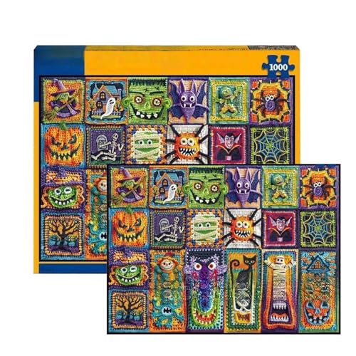 Puwaiio Gruseliges Puzzle - 1000 Teile Halloween Häkel Puzzle für den,Gesellschaftsspiel Wohndeko für Schlafzimmer Wohnzimmer Bücherregal Feiertage Geburtstag Puwaiio Gruseliges Puzzle - 1000 Teile Halloween Häkel Puzzle für den,Gesellschaftsspiel Wohndeko für Schlafzimmer Wohnzimmer Bücherregal Feiertage Geburtstag von Puwaiio