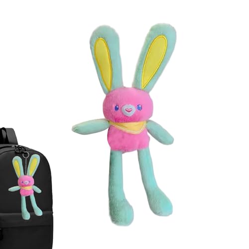 Puwaiio Ziehen Sie Ohren nach oben, Kaninchenplüschspielzeug, Plüschspielzeughasen,11inch Pull-out Bunny | Schaltbare Ohren und Beine lustige Kaninchen -Plüsch -Schlüsselbund, Anhänger für Geburtstage von Puwaiio