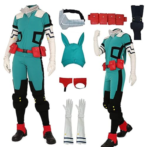 Puykzkuer Midoriya Izuku Cosplay Kostüm Izuku Hero Kostüm Outfit Herren Halloween Izuku Grüner Anzug, Green-a, Large von Puykzkuer